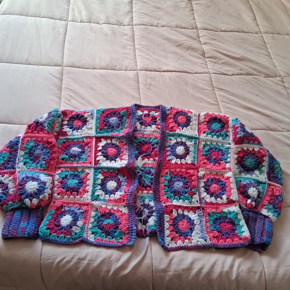 Vibrant Crochet Patchwork Jacket NWT - image 1